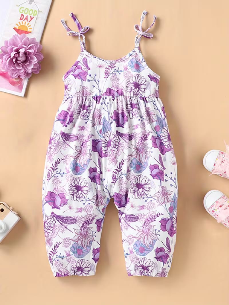 Infant Girl Sleeveless Floral Jumpsuit