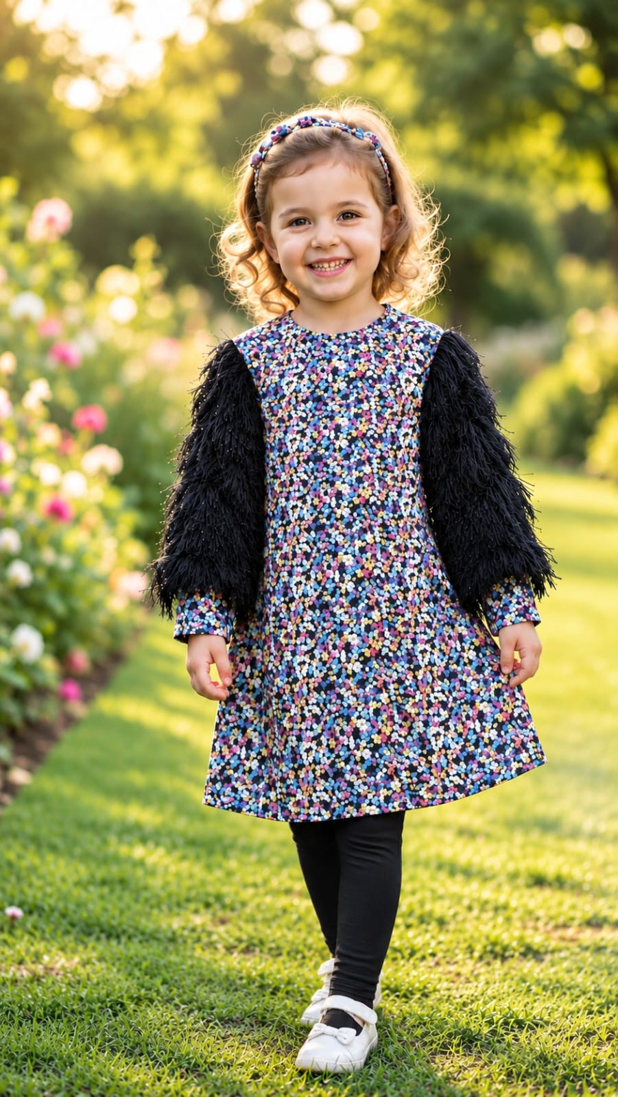 Meryl Ruffle Sleeves Multi Sequin Dress