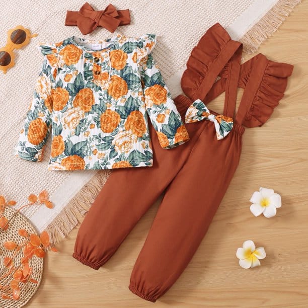 PatPat 2Pcs Sets Toddler Girl Floral Print