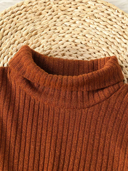 Patpat Toddler Girl Casual Turtleneck/High-Neck Dress