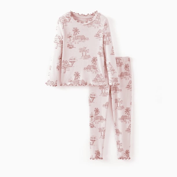 PatPat Toddler / Kids Pajamas with Soft Tencel Lyocell Wool Blend ( 2-piece Snug-Fitting )