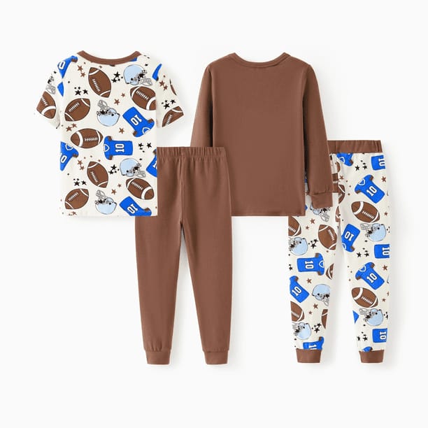PatPat Toddler / Kids 4-piece Organic Cotton Pajamas Snug fit Pjs for Girls / Boys